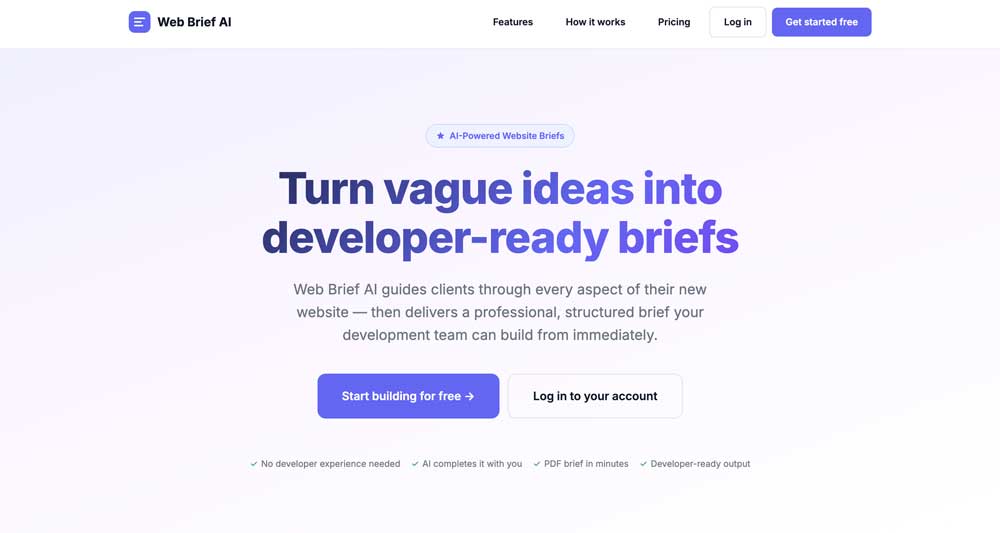 Web Brief AI — An AI-Powered Client Onboarding & Website Briefing Platform